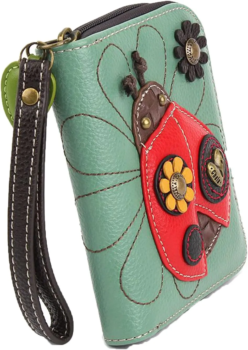 CHALA Zip Around Wallet, Wristlet, 8 Credit Card Slots, Sturdy Pu Leather