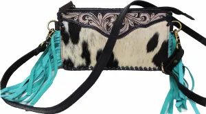 CHALLENGER Women's Cowhide Western Floral Tooled Leather Crossbody Shoulder Bag 18RAH30TR