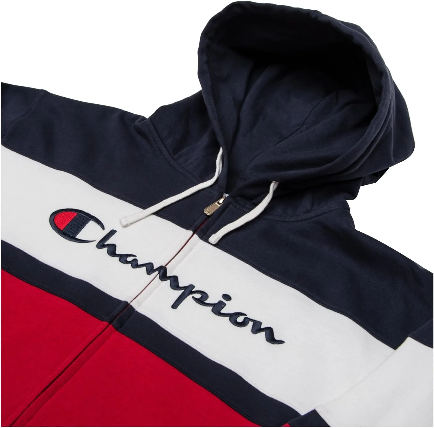 Champion Mens Big and Tall Full Zip Hoodie Classic Embroidered Logo