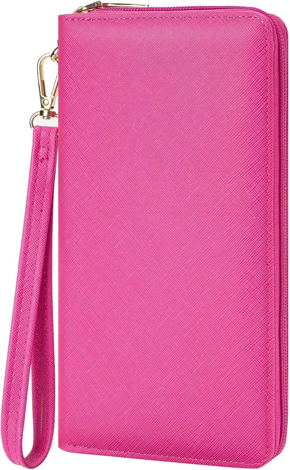 Chelmon Women's Vegan Leather Clutch Wallet with Zip, Hand Strap, Large Capacity