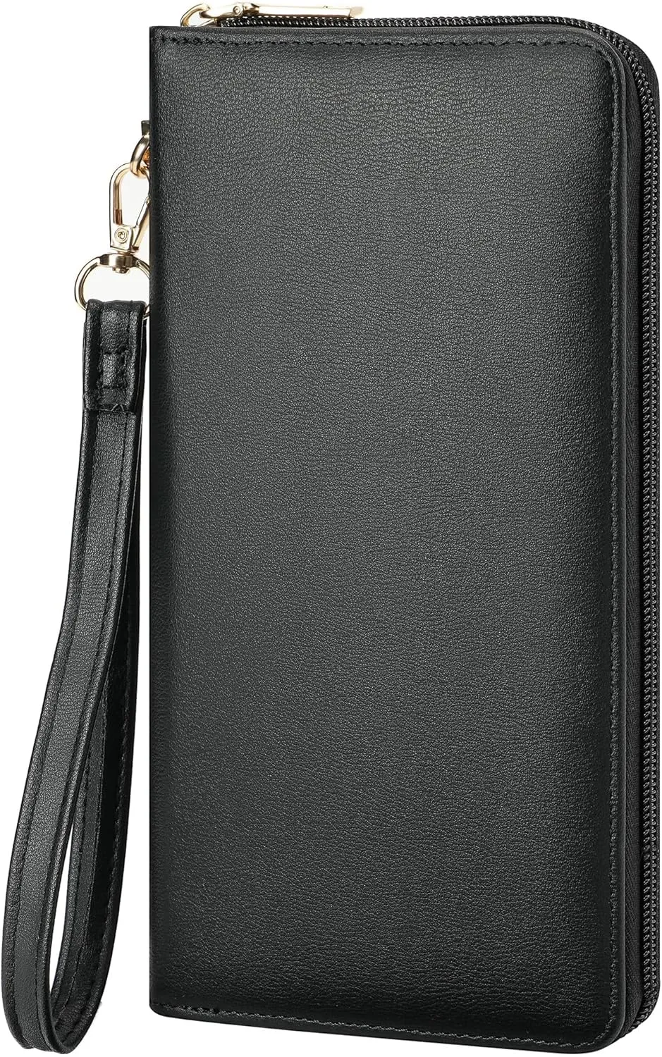 Chelmon Women's Vegan Leather Clutch Wallet with Zip, Hand Strap, Large Capacity
