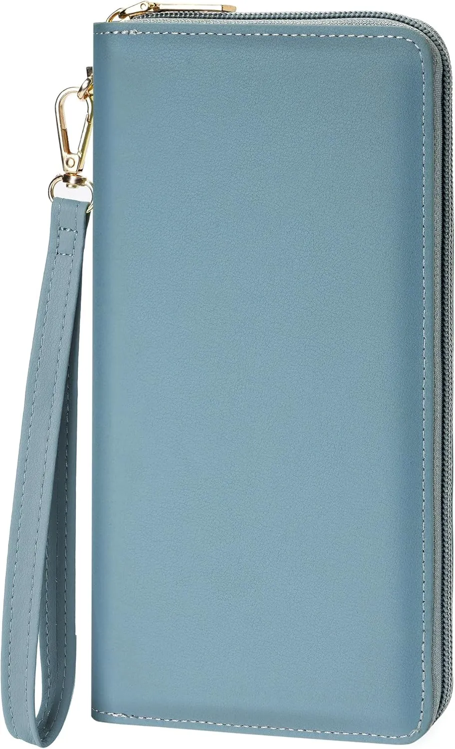 Chelmon Women's Vegan Leather Clutch Wallet with Zip, Hand Strap, Large Capacity