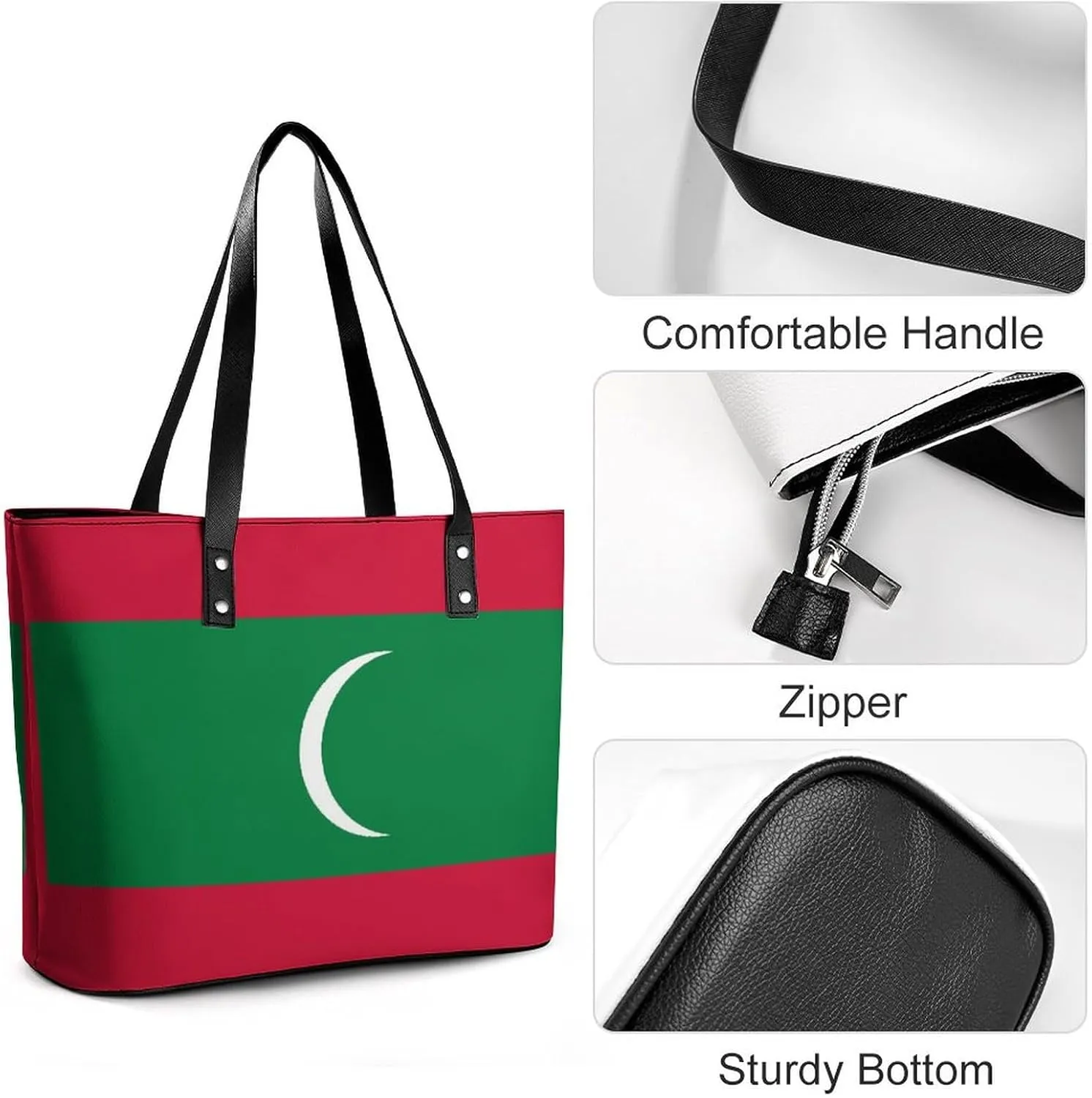 Chic Marshall Lslands Flag Shoulder Bag for Women Large Capacity Leather Tote Perfect for Travel