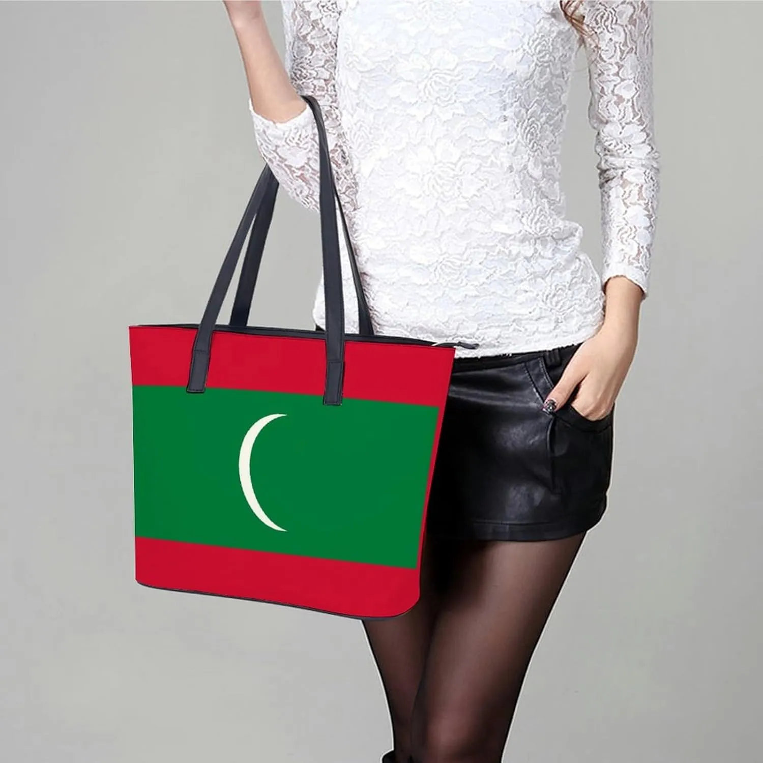 Chic Marshall Lslands Flag Shoulder Bag for Women Large Capacity Leather Tote Perfect for Travel