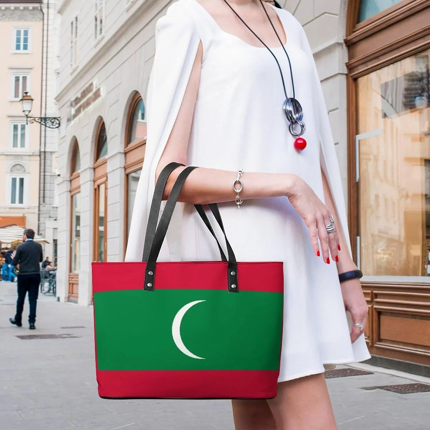 Chic Marshall Lslands Flag Shoulder Bag for Women Large Capacity Leather Tote Perfect for Travel