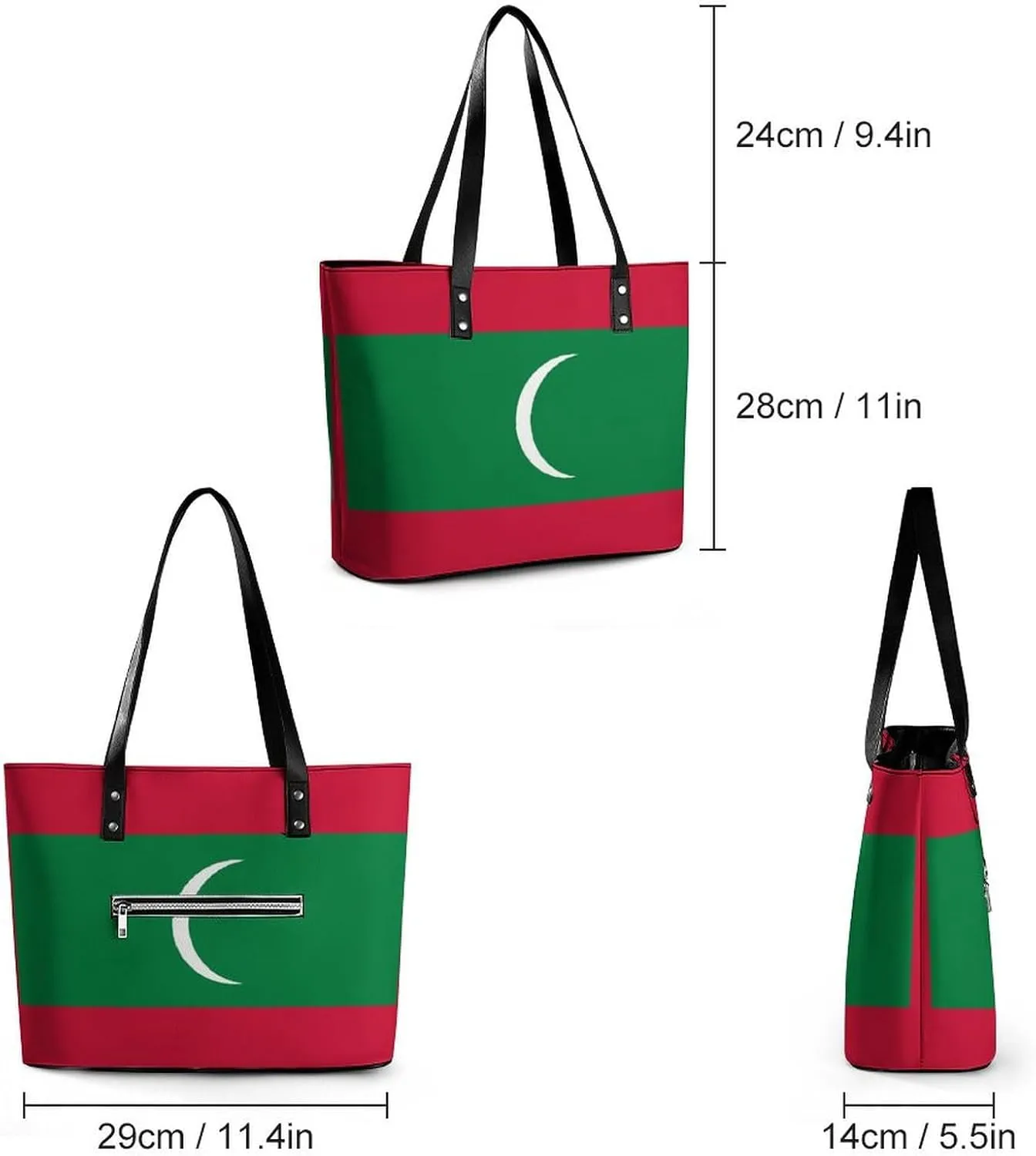 Chic Marshall Lslands Flag Shoulder Bag for Women Large Capacity Leather Tote Perfect for Travel