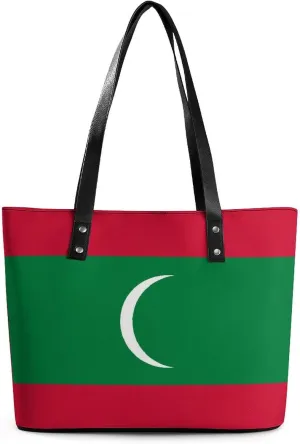 Chic Marshall Lslands Flag Shoulder Bag for Women Large Capacity Leather Tote Perfect for Travel