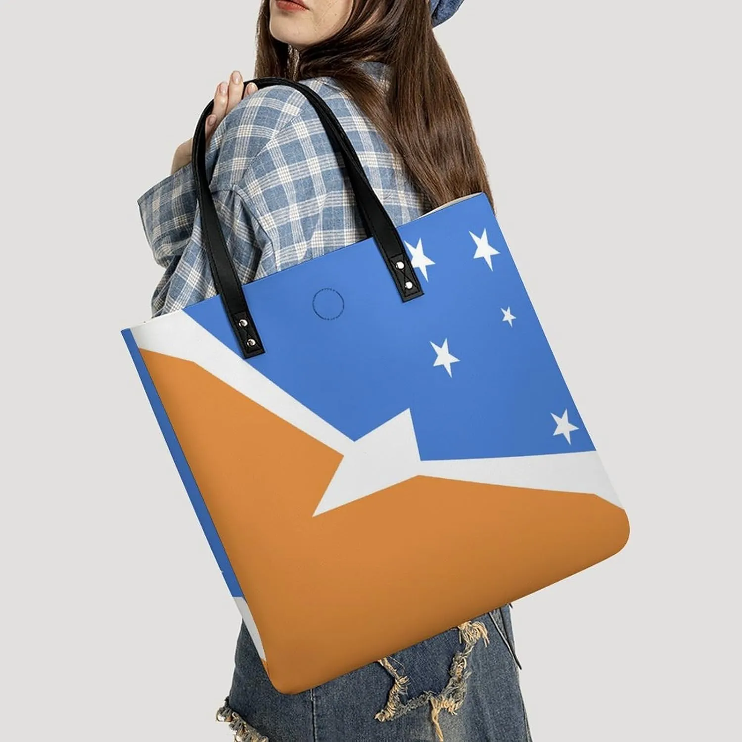 Chic Paraguay Flag Women's Tote Handbag Leather Large Capacity Shoulder Bag for Work