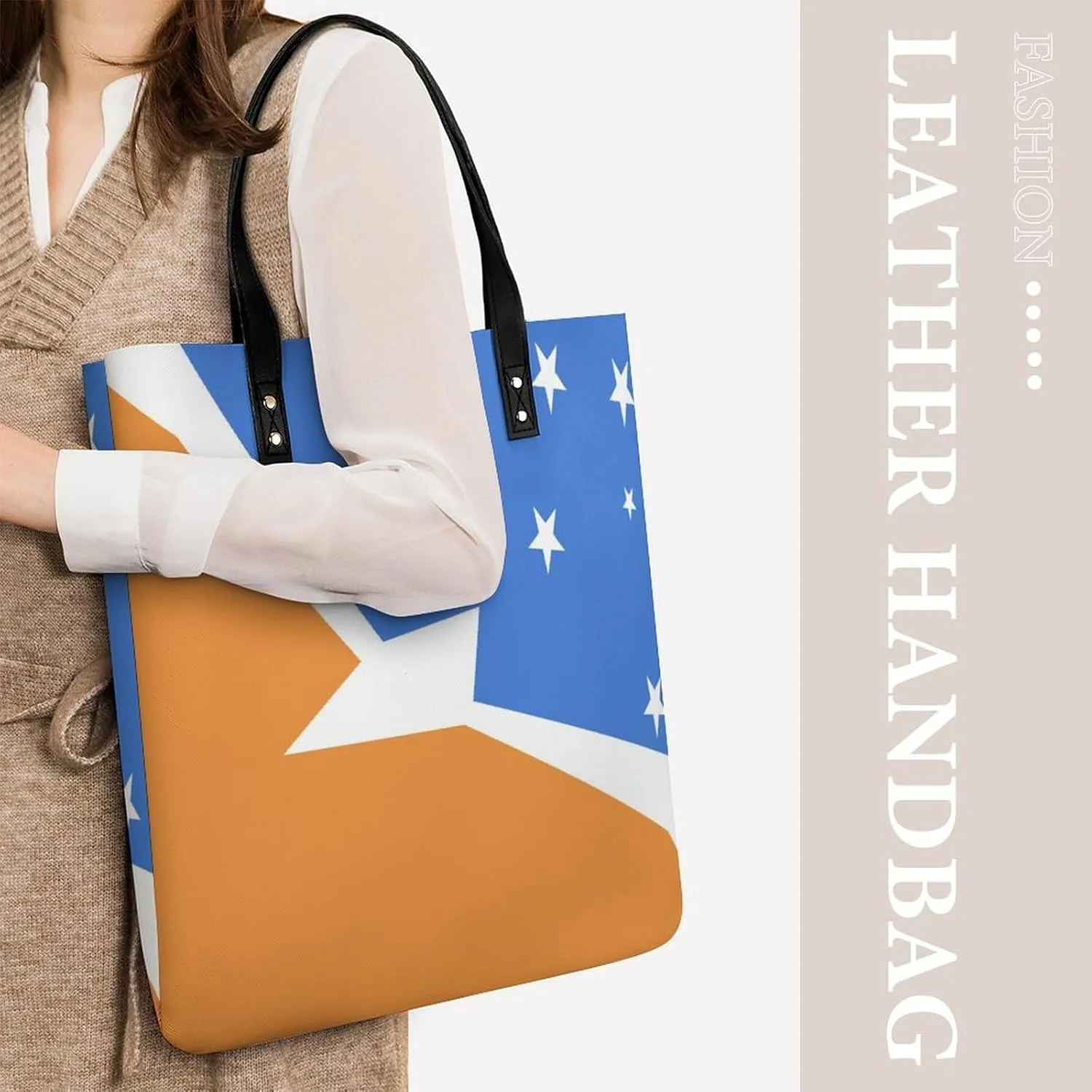 Chic Paraguay Flag Women's Tote Handbag Leather Large Capacity Shoulder Bag for Work