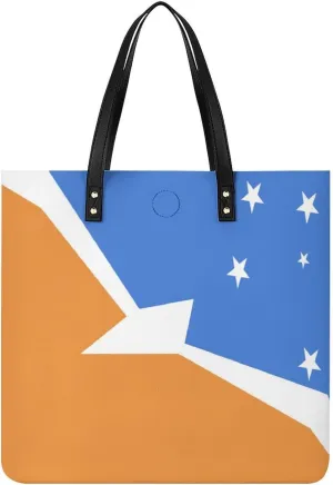 Chic Paraguay Flag Women's Tote Handbag Leather Large Capacity Shoulder Bag for Work