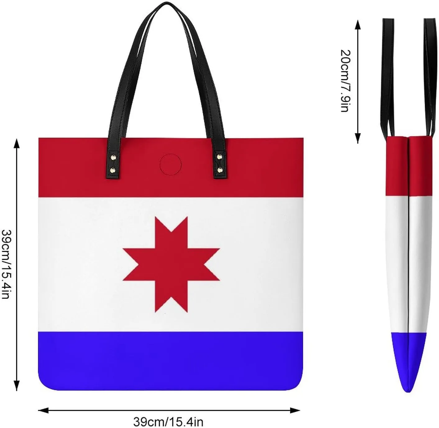 Chic Paraguay Flag Women's Tote Handbag Leather Large Capacity Shoulder Bag for Work