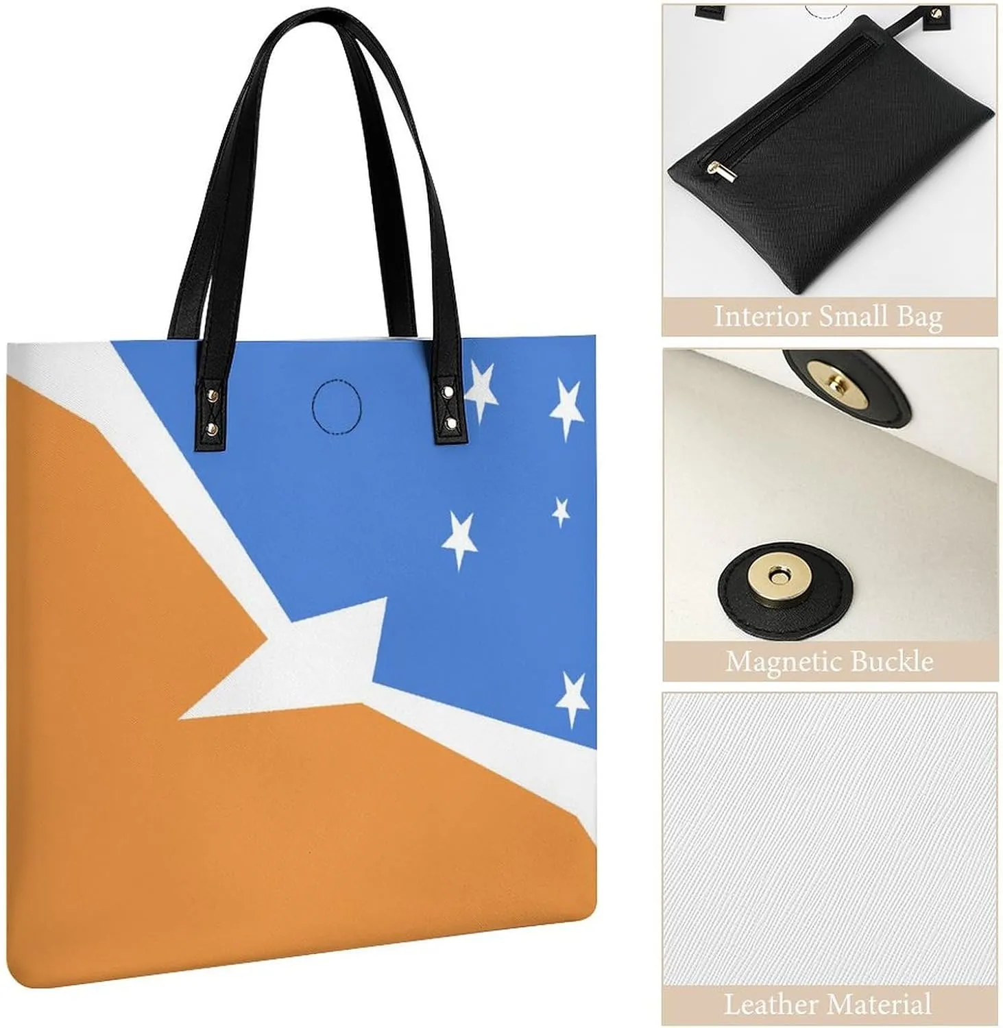 Chic Paraguay Flag Women's Tote Handbag Leather Large Capacity Shoulder Bag for Work