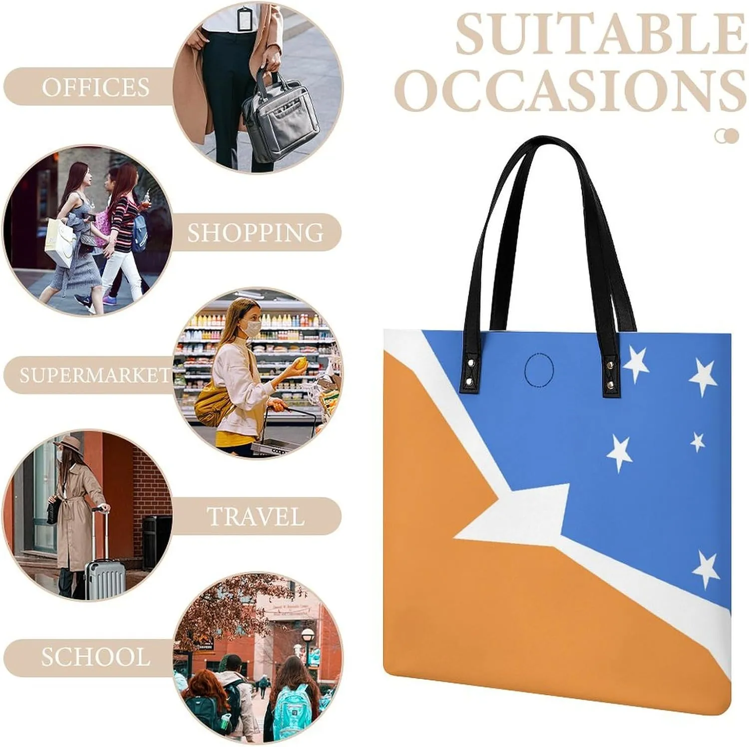 Chic Paraguay Flag Women's Tote Handbag Leather Large Capacity Shoulder Bag for Work