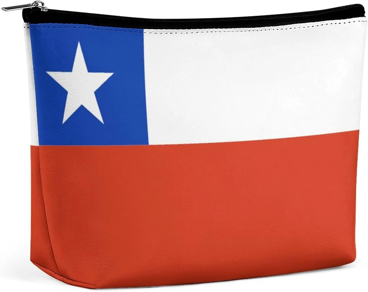 Chile Flag Travel Cosmetic Bag for Women Lightweight Makeup Organizer Pouch for Purse