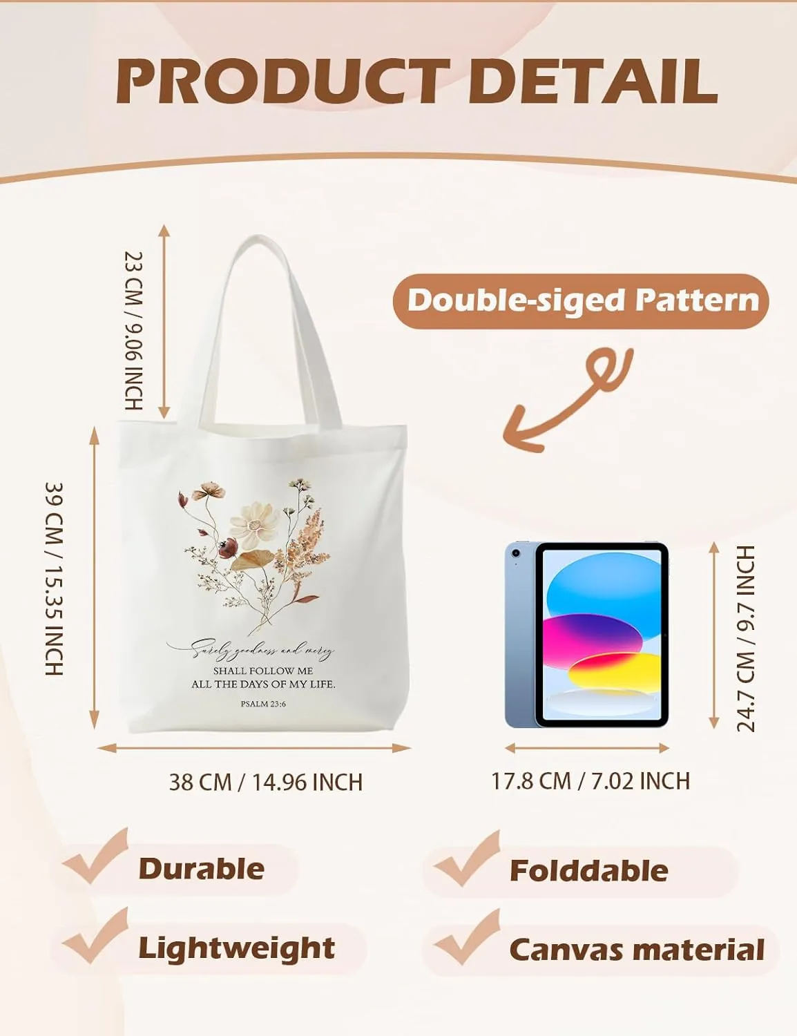 Christian Canvas ote Bag, Christian Bag, Christian Gifts for Women