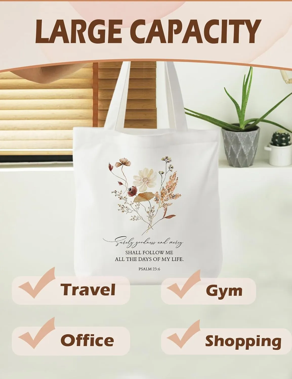 Christian Canvas ote Bag, Christian Bag, Christian Gifts for Women