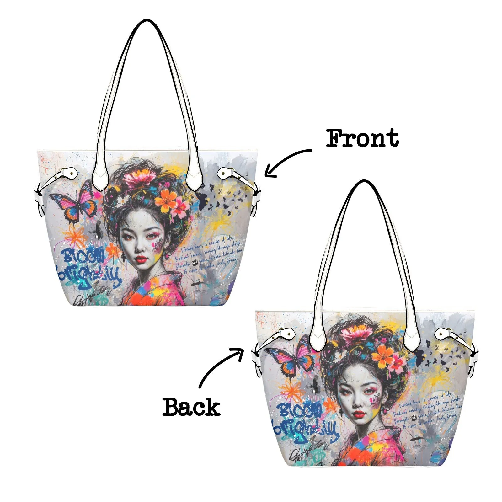 Clover Artistic  PU Leather Tote Bag