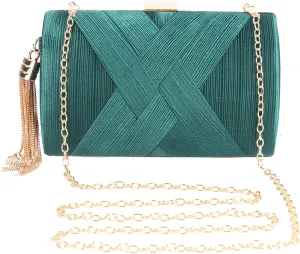 Clutch Purses for Women - Elegan Evening Clutch Bag with Detachable Strap, Satin Clutch Bag for Bride, Wedding, Prom