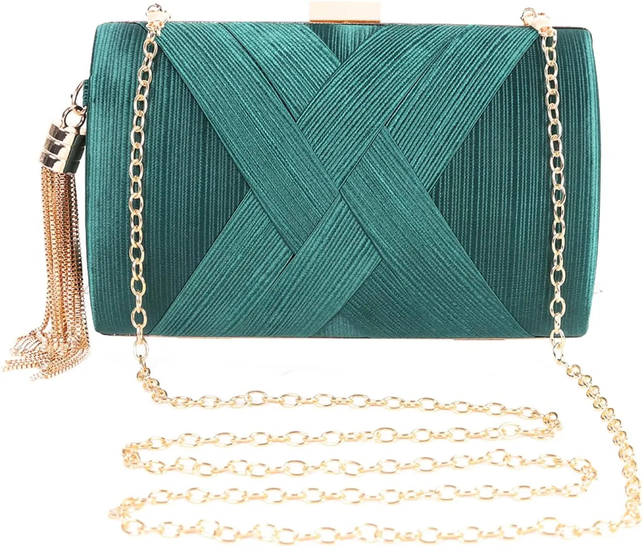 Clutch Purses for Women - Elegan Evening Clutch Bag with Detachable Strap, Satin Clutch Bag for Bride, Wedding, Prom