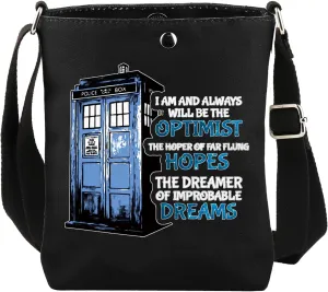 CMNIM Doctor TV Show Dr Who Crossbody Bag Doctor Movie Lover Gift Police Blue Box Theme Shoulder Bag for Fans Strap