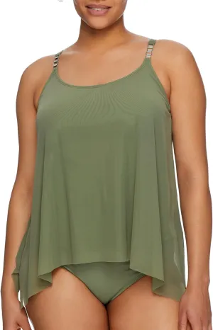 COCO REEF Classic Solids Current Bra Sized Mesh Layer Tankini