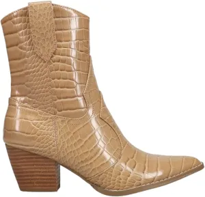 Coconuts by Matisse Womens Bambi Crocodile Pointed Toe Zippered Casual Boots Ankle Mid Heel 2-3" - Beige - Size 7.5 M