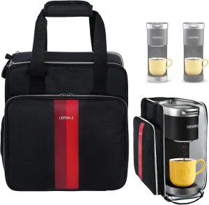 Coffee Maker Travel Bag Compatible with Keurig K-Mini,Single Serve Coffee Brewer Carrying Case Compatible for K-Mini Plus with Multiple Pockets for K-Cup Pods(Bag Only)