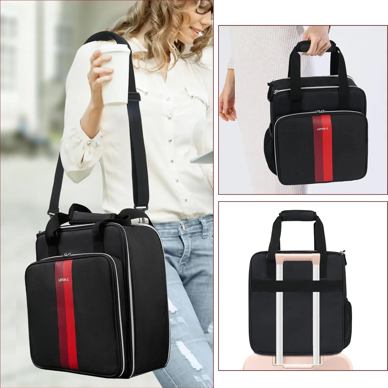 Coffee Maker Travel Bag Compatible with Keurig K-Mini,Single Serve Coffee Brewer Carrying Case Compatible for K-Mini Plus with Multiple Pockets for K-Cup Pods(Bag Only)