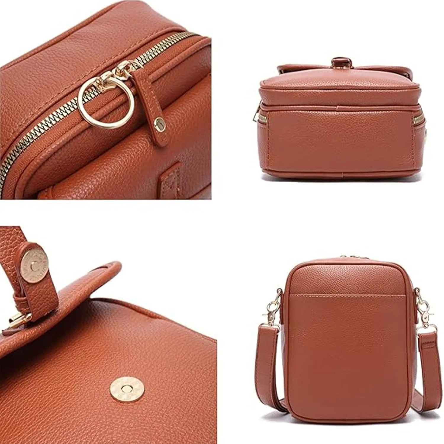 Collaborate Crossbody Leather Bag, Urvashi Crossbody Leather Bag, Retro Double-Layer Shoulder Purse with 10 Card Slots