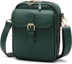 Collaboraten1 Crossbody Leather Bag, Purse Vintage Mini Messenger Bag, Anti-Theft, Multi-Slot Large Capacity Bag