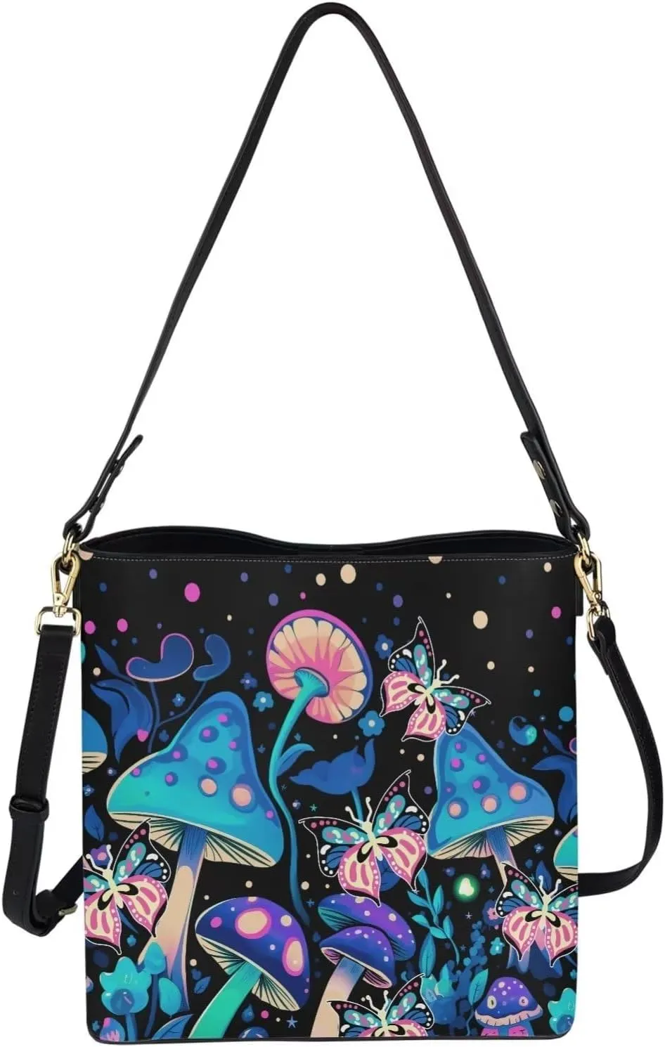 Coloranimal Women's Leather Handbags Purse with Buckle Large Capacity Crossbody Bags