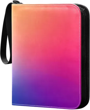 Colorful Gradient Card Binder Trading Cards Holder 4-Pocket，Album Pages Card Display Sleeves Fits 400 Cards Collector Book