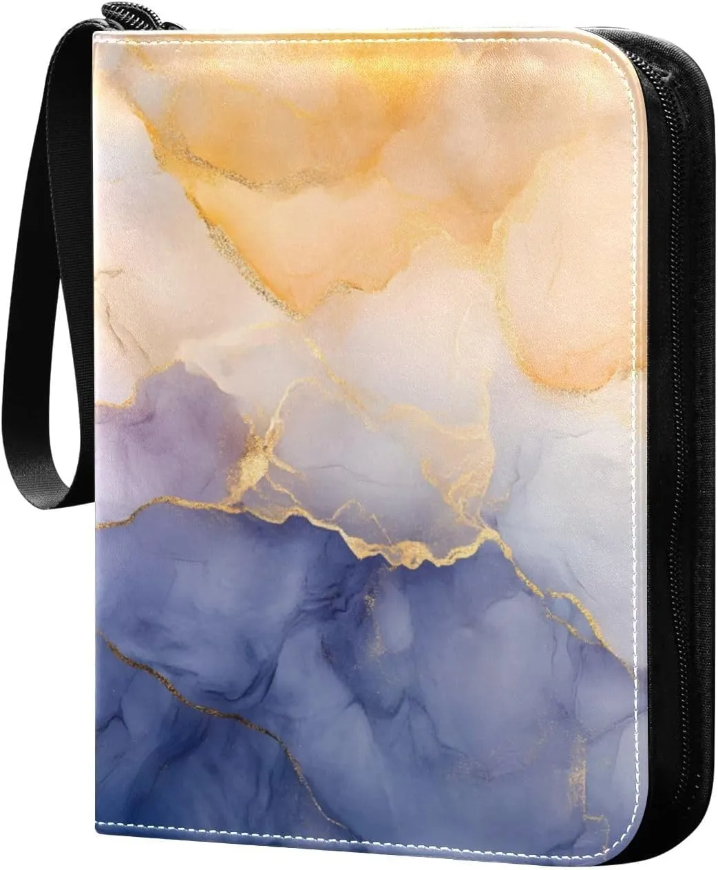 Colorful Marble Texture Card Binder Trading Cards Holder 4-Pocket，Album Pages Card Display Sleeves Fits 400 Cards Collector Book