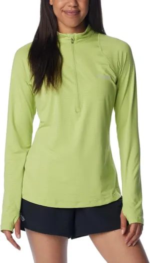 Columbia Women's Endless Trail Half Zip Mesh Long Sleeve, Napa Green, XX-Large
