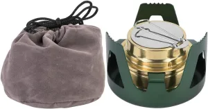 Compact and Exquisite Appearance ,Outdoor Portable Ultra-Light Mini Cooking Alcohol Fuel Stove BBQ Camping(Green)