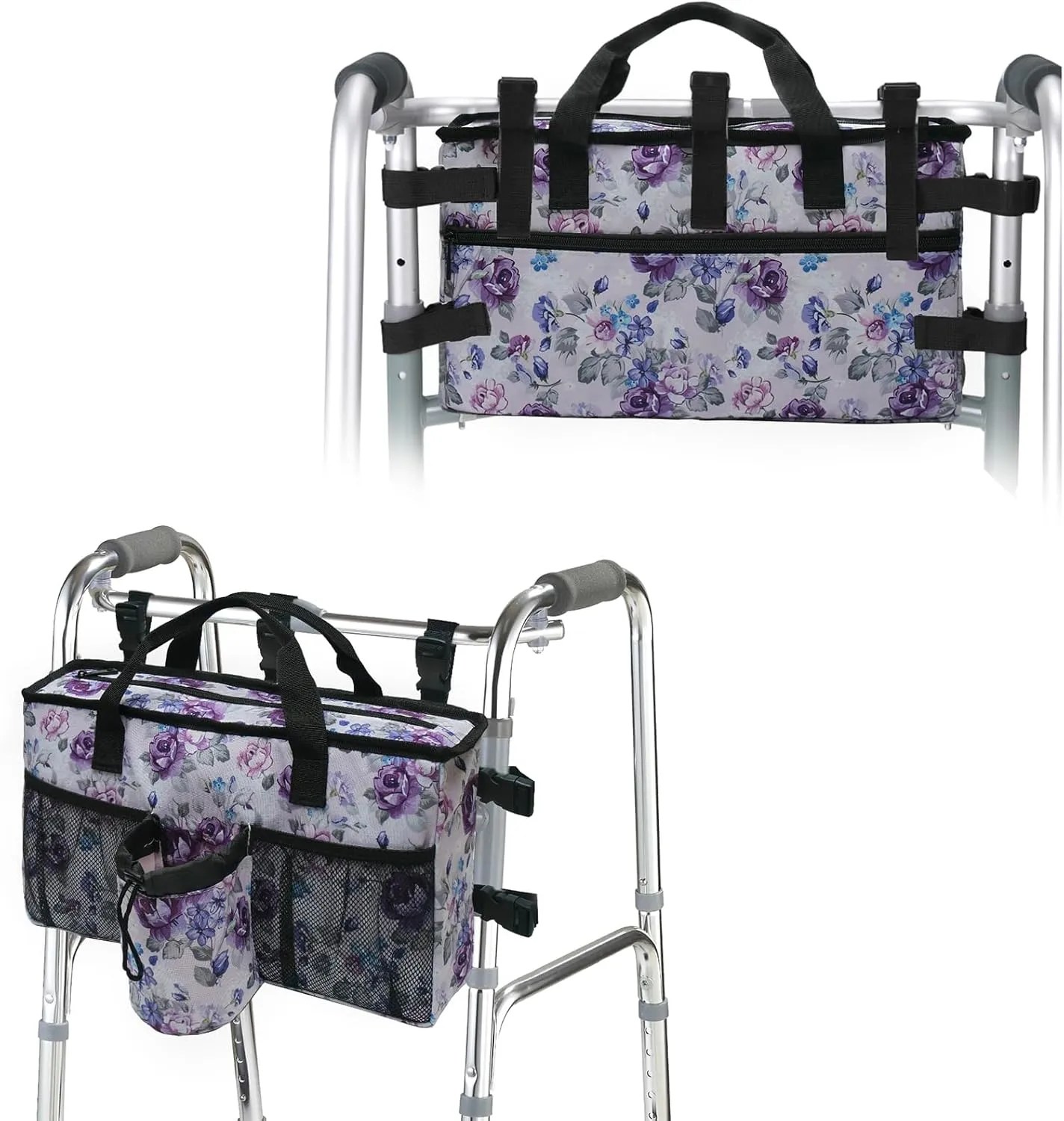 Compact Walker Bag with Pockets, Adjustable Strap, Easy Access Walker Storage Solution