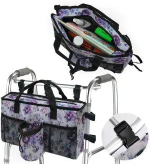 Compact Walker Bag with Pockets, Adjustable Strap, Easy Access Walker Storage Solution