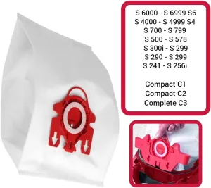 Compatible Replacement for Miele FJM Vacuum Bag Type FJM, 8 Packs AirClean 3D Efficiency Dust Bag, Miele Compact C1 C2 S Series Vacuum Bags (8 Bags & 2 Filters)