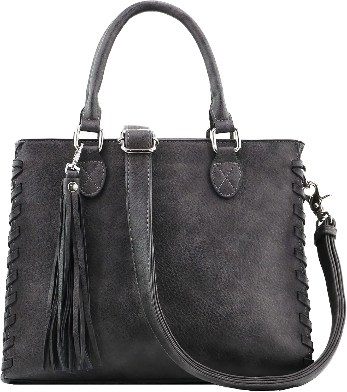 Concealed Carry Purse - Locking Zipper Laced Ann Concealed Weapon Satchel with Universal Holster