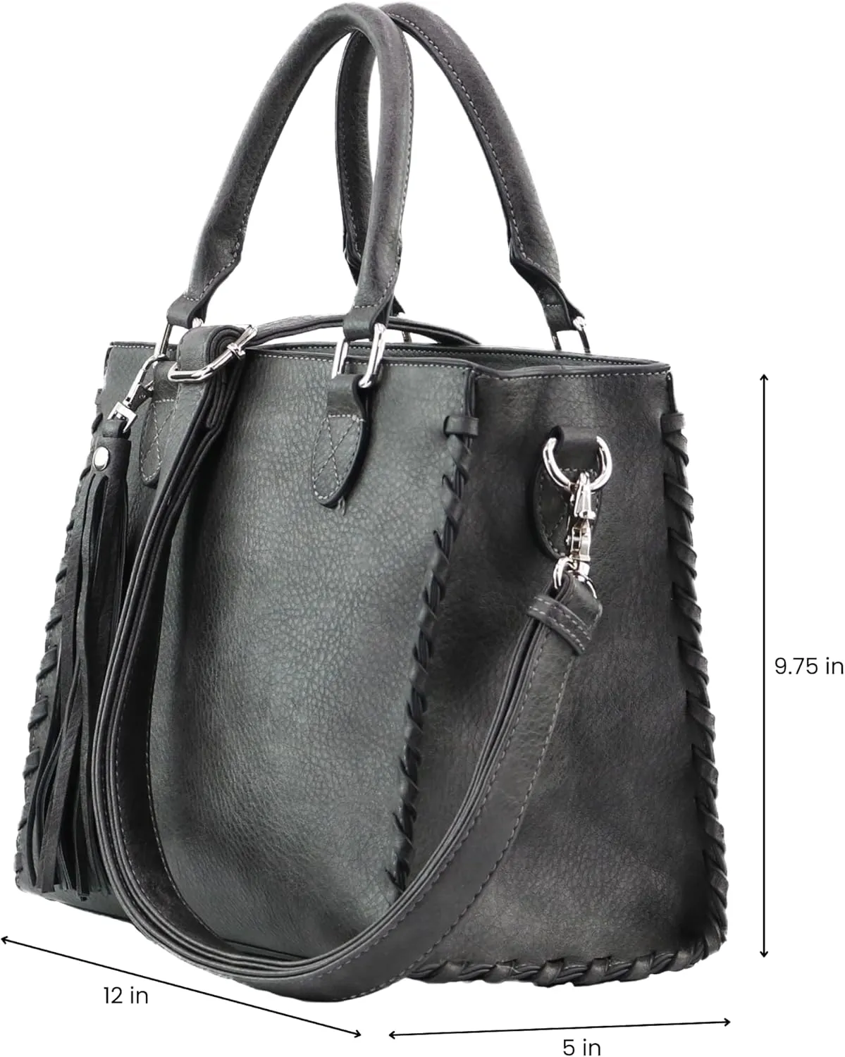 Concealed Carry Purse - Locking Zipper Laced Ann Concealed Weapon Satchel with Universal Holster