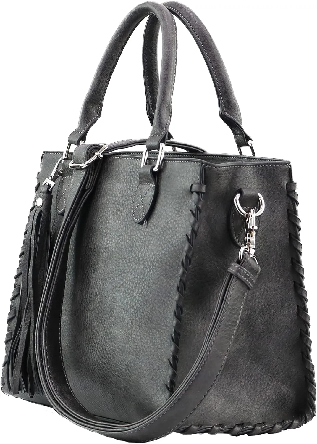 Concealed Carry Purse - Locking Zipper Laced Ann Concealed Weapon Satchel with Universal Holster