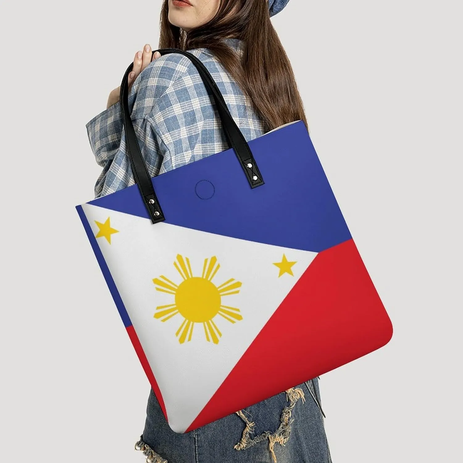 Congo Flag Women's Elegant Shoulder Bag Large Capacity Leather Tote for Casual Outings