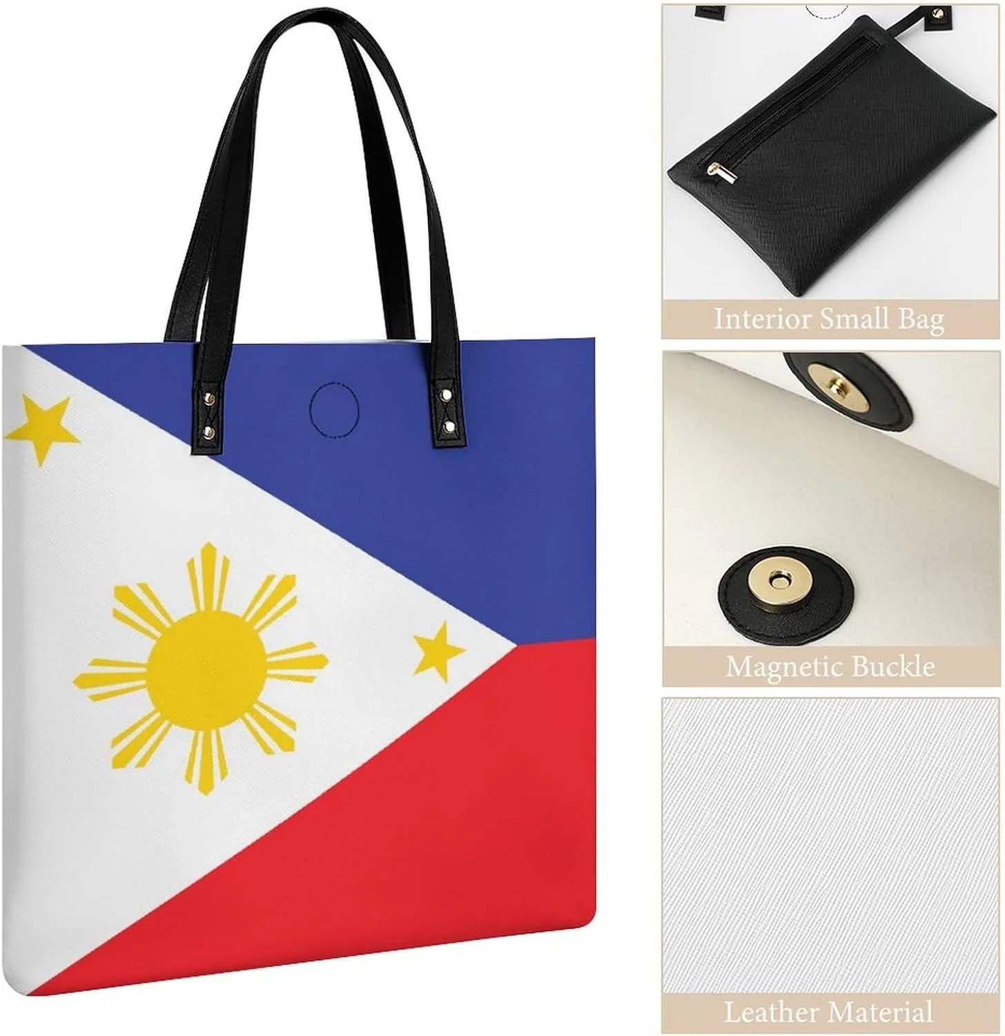 Congo Flag Women's Elegant Shoulder Bag Large Capacity Leather Tote for Casual Outings