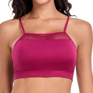 Coobie Women's Wireless Breeze Mesh Comfortable Racerback Bra 9170, No Underwire Seamless Push Up Everyday Bras
