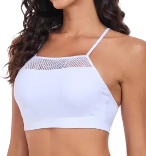 Coobie Women's Wireless Breeze Mesh Comfortable Racerback Bra 9170, No Underwire Seamless Push Up Everyday Bras