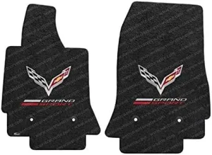 Corvette Grand Sport w/ Crossed Flags Floor Mats - Lloyds Mats : Fits C7 Grand Sport - Jet Black