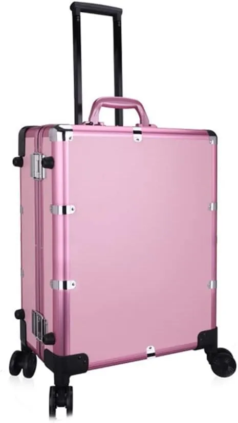 Cosmetic Cases Makeup Travel Case with Light Foldable Foot Bar Beauty Manicure Trolley Case Smart Mirror Case /1441 (Color : A, Size : 400 * 215 * 520mm)