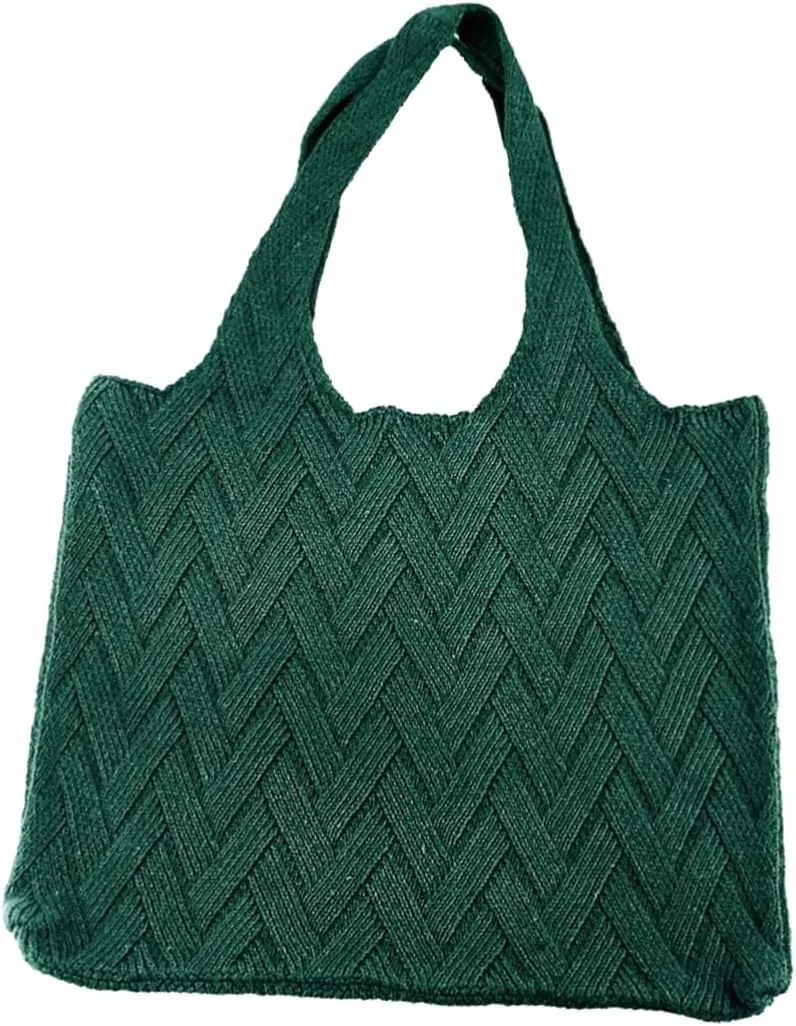 Cotton Thread Knitted Large Capacity Handbag Fashionable Shoulder Bag for Women and Families
