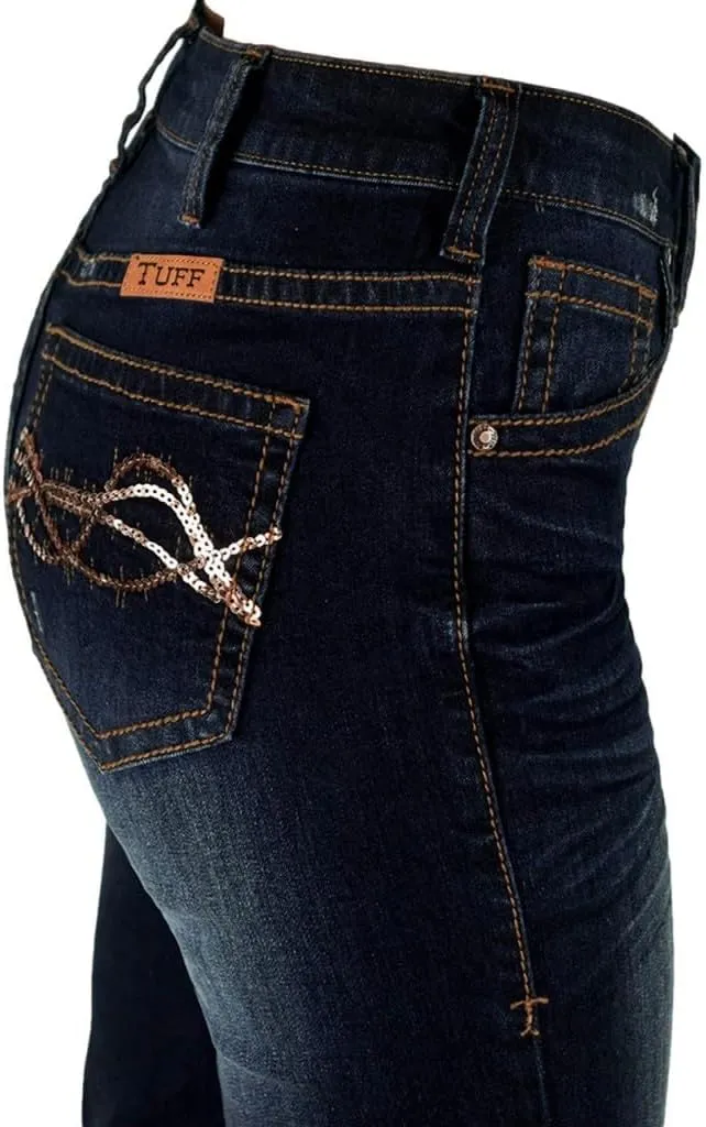 Cowgirl Tuff Western Jeans Womens Trouser High Waist Dark Wash JTFATR