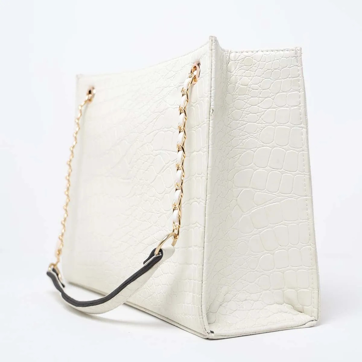 Croco Chic | Shoulder | White